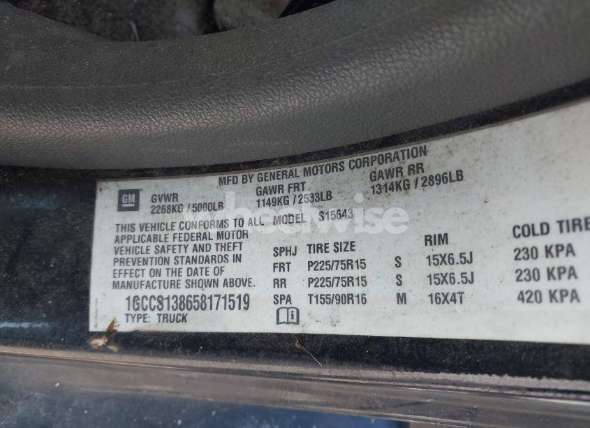 Photo 9 of 2005 Chevrolet Colorado LS (VIN 1GCCS138658171519)