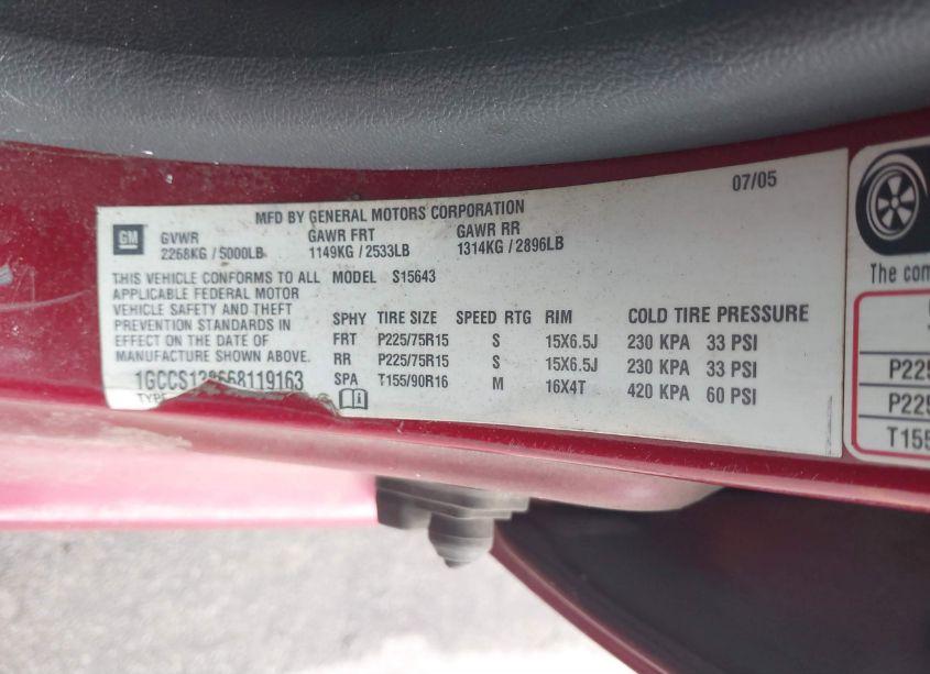 Photo 9 of 2006 Chevrolet Colorado LT (VIN 1GCCS138668119163)