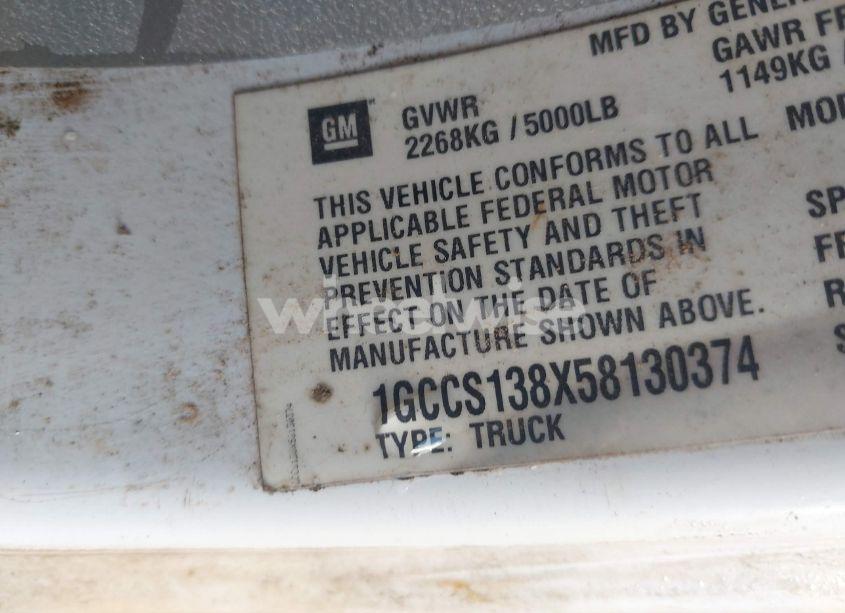 Photo 9 of 2005 Chevrolet Colorado LS (VIN 1GCCS138X58130374)