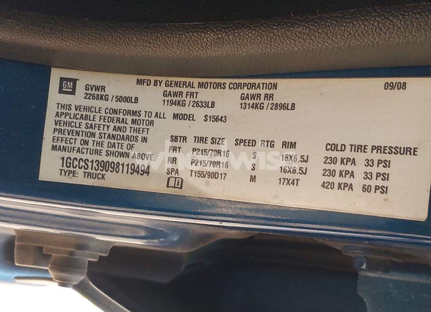 Photo 9 of 2009 Chevrolet Colorado LT (VIN 1GCCS139098119494)