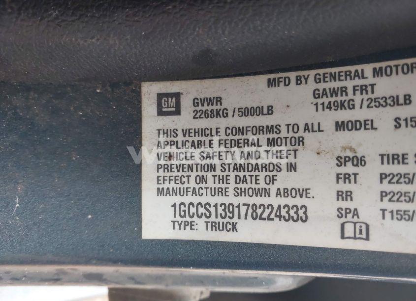 Photo 9 of 2007 Chevrolet Colorado LT (VIN 1GCCS139178224333)