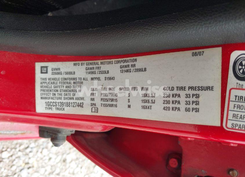 Photo 9 of 2008 Chevrolet Colorado LT (VIN 1GCCS139188127442)