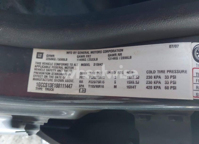 Photo 9 of 2008 Chevrolet Colorado LT (VIN 1GCCS13E188111447)