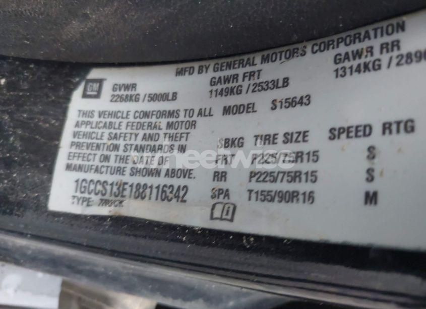 Photo 9 of 2008 Chevrolet Colorado LT (VIN 1GCCS13E188116342)