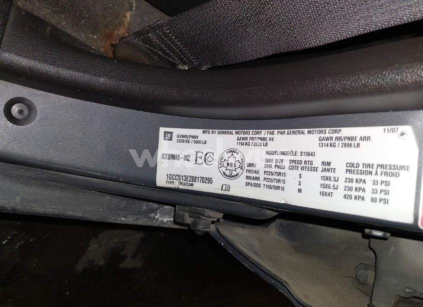 Photo 9 of 2008 Chevrolet Colorado LT (VIN 1GCCS13E288170295)