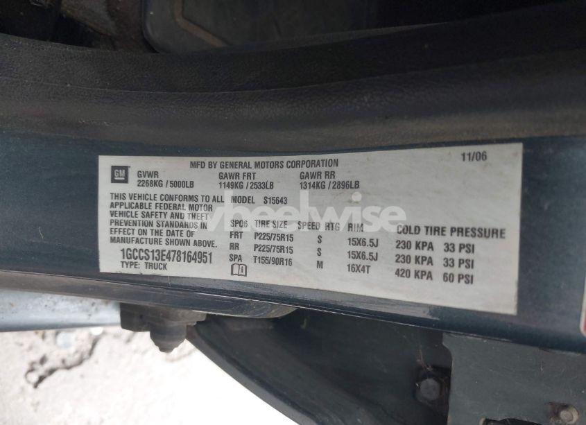 Photo 9 of 2007 Chevrolet Colorado LT (VIN 1GCCS13E478164951)