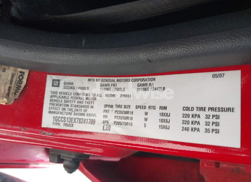 Photo 9 of 2007 Chevrolet Colorado LT (VIN 1GCCS13EX78241709)