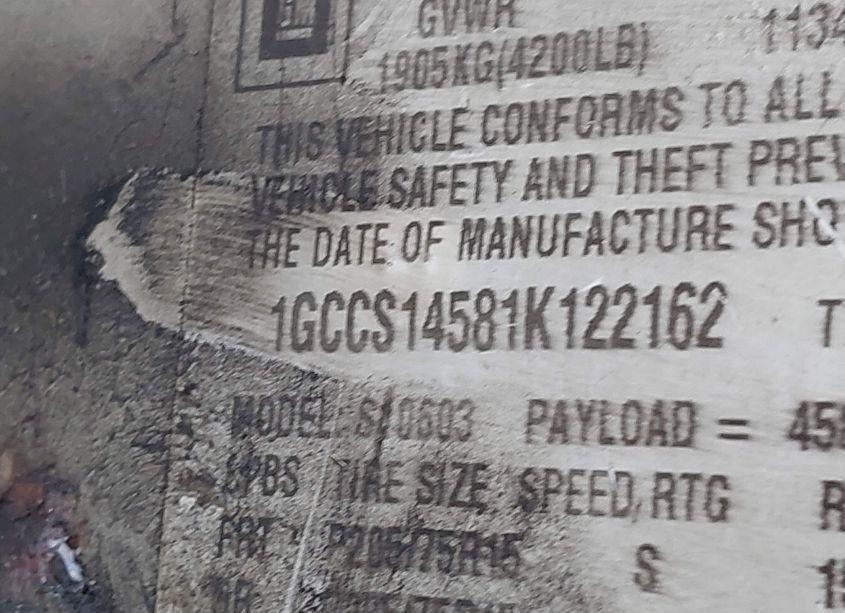 Photo 9 of 2001 Chevrolet S-10 LS (VIN 1GCCS14581K122162)