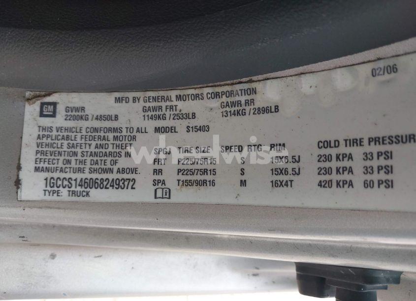 Photo 9 of 2006 Chevrolet Colorado LT (VIN 1GCCS146068249372)