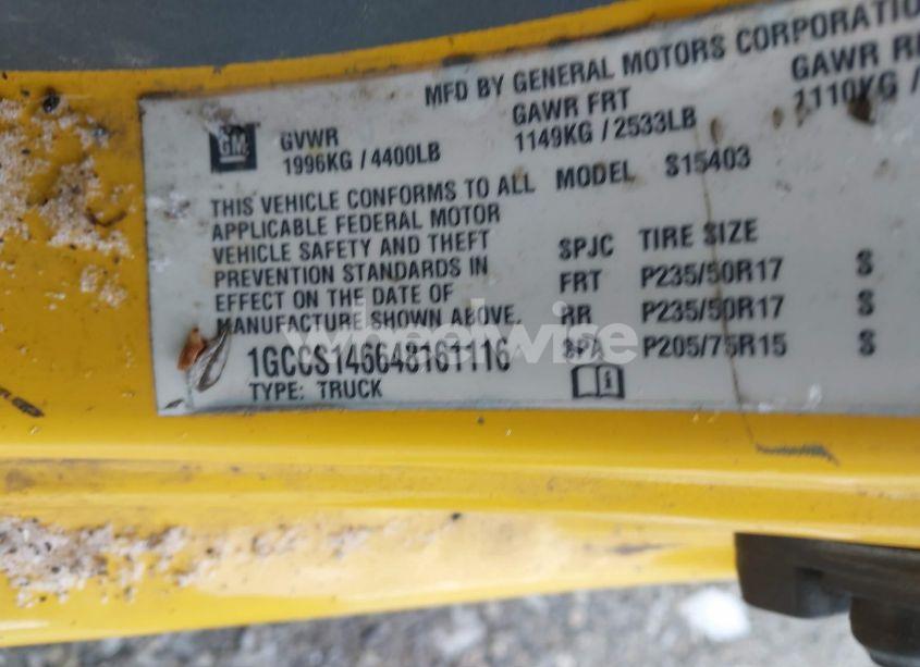 Photo 9 of 2004 Chevrolet Colorado LS (VIN 1GCCS146648161116)