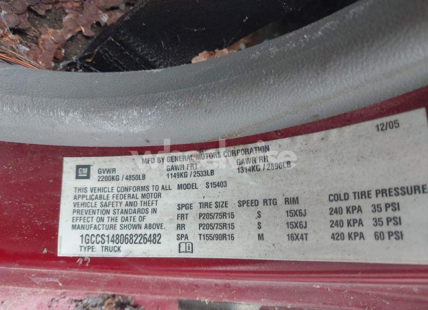 Photo 9 of 2006 Chevrolet Colorado LS (VIN 1GCCS148068226482)