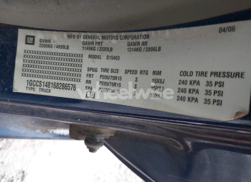 Photo 9 of 2006 Chevrolet Colorado WORK TRUCK (VIN 1GCCS148168286576)