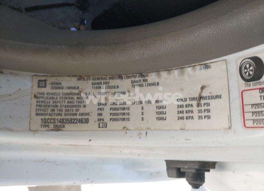 Photo 9 of 2005 Chevrolet Colorado (VIN 1GCCS148358224630)