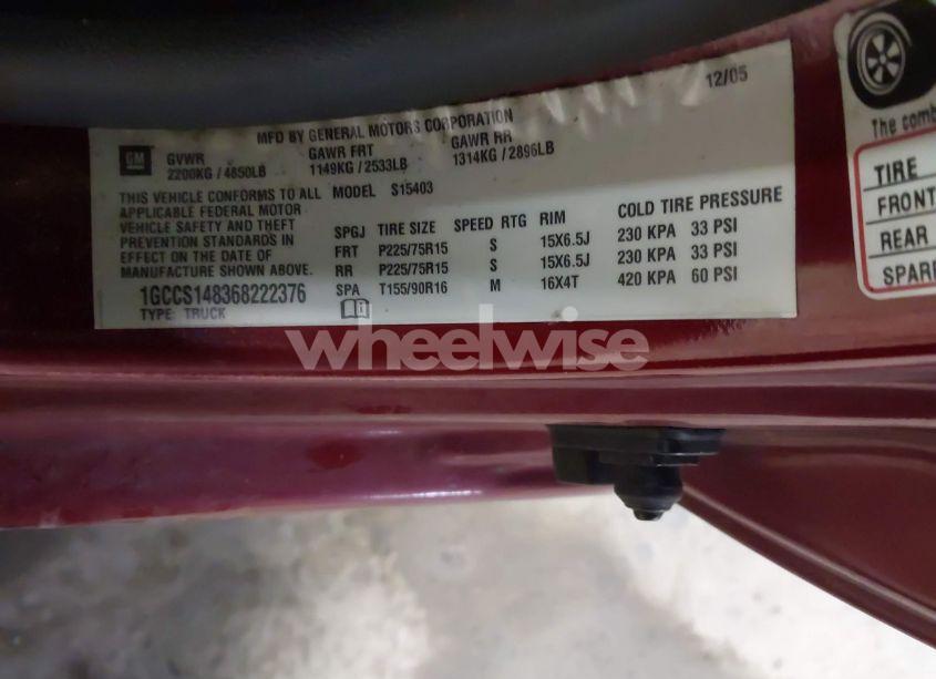 Photo 9 of 2006 Chevrolet Colorado LT (VIN 1GCCS148368222376)