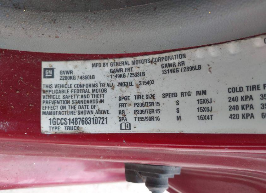 Photo 9 of 2006 Chevrolet Colorado LS (VIN 1GCCS148768310721)