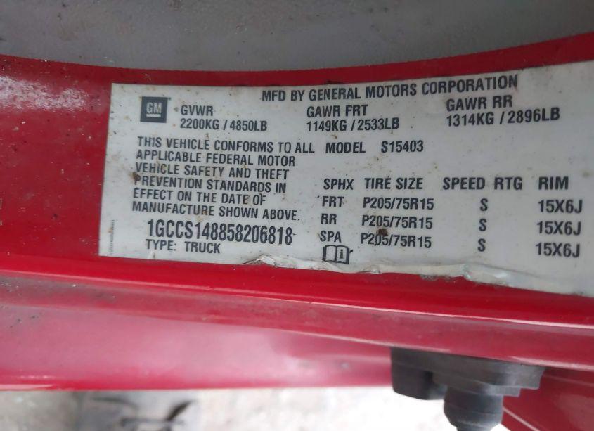 Photo 9 of 2005 Chevrolet Colorado (VIN 1GCCS148858206818)