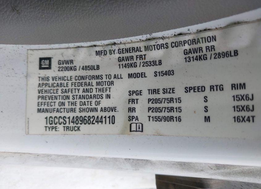 Photo 9 of 2006 Chevrolet Colorado WORK TRUCK (VIN 1GCCS148968244110)