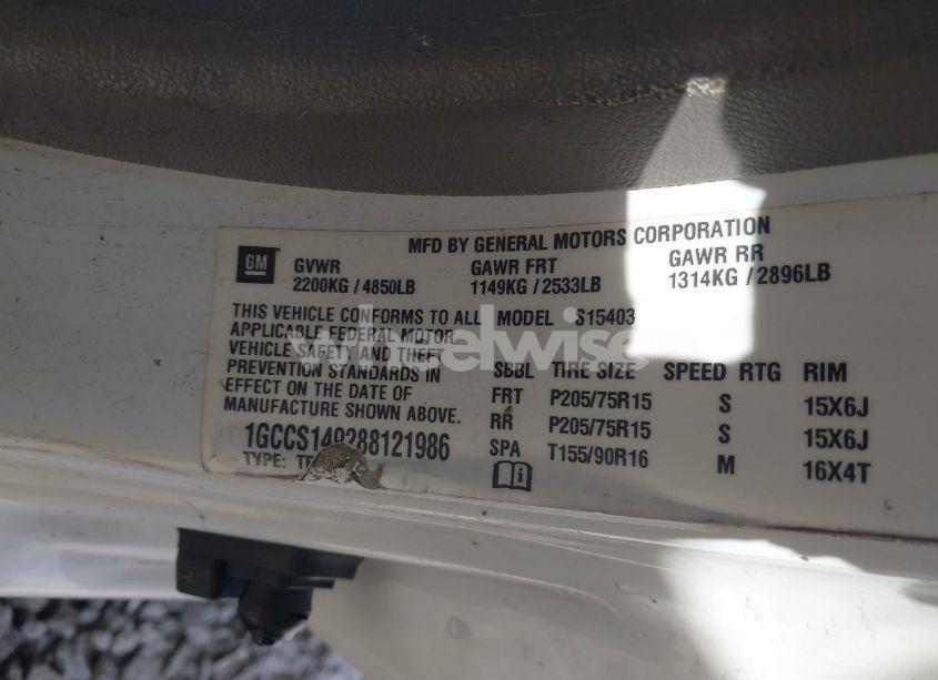 Photo 9 of 2008 Chevrolet Colorado WORK TRUCK (VIN 1GCCS149288121986)