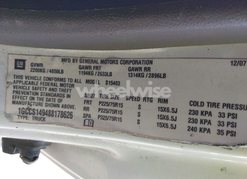 Photo 9 of 2008 Chevrolet Colorado LS (VIN 1GCCS149488178626)