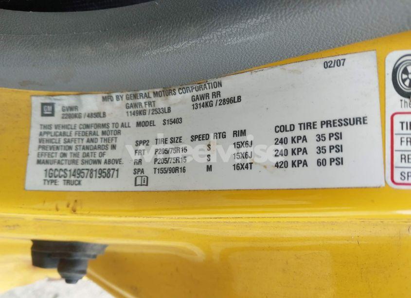 Photo 9 of 2007 Chevrolet Colorado WORK TRUCK (VIN 1GCCS149578195871)