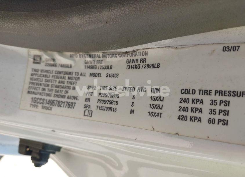 Photo 9 of 2007 Chevrolet Colorado WORK TRUCK (VIN 1GCCS149678217697)