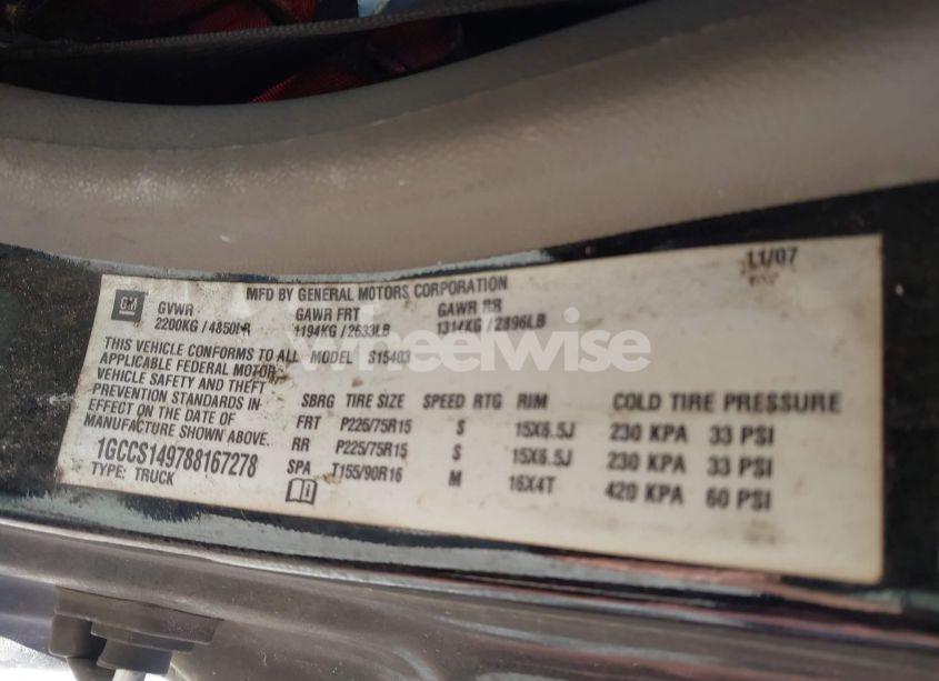 Photo 9 of 2008 Chevrolet Colorado LS (VIN 1GCCS149788167278)