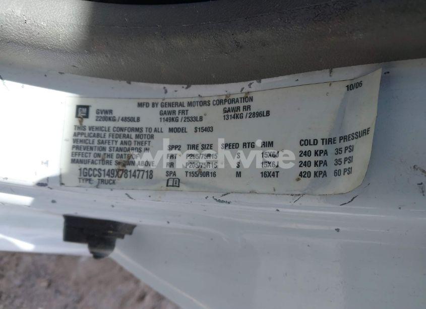 Photo 9 of 2007 Chevrolet Colorado WORK TRUCK (VIN 1GCCS149X78147718)