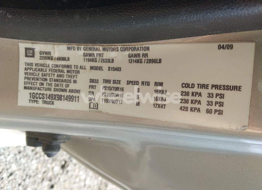 Photo 9 of 2009 Chevrolet Colorado WORK TRUCK (VIN 1GCCS149X98149911)