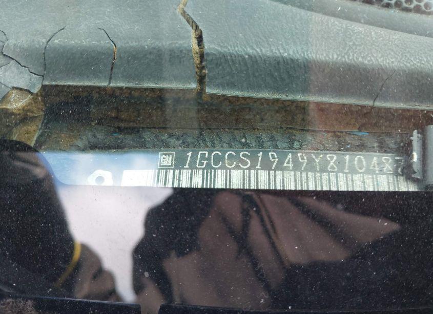 Photo 9 of 2000 Chevrolet S-10 LS (VIN 1GCCS1949Y8104874)