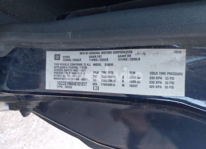 Photo 9 of 2004 Chevrolet Colorado (VIN 1GCCS196048101017)