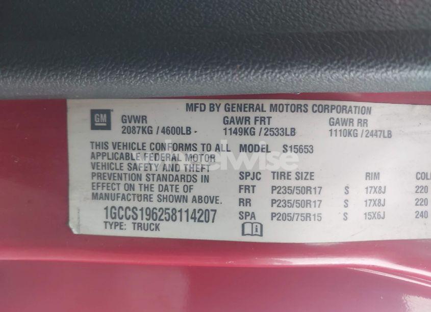 Photo 9 of 2005 Chevrolet Colorado LS (VIN 1GCCS196258114207)