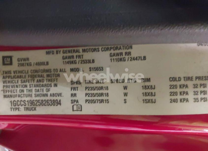 Photo 9 of 2005 Chevrolet Colorado LS (VIN 1GCCS196258263894)