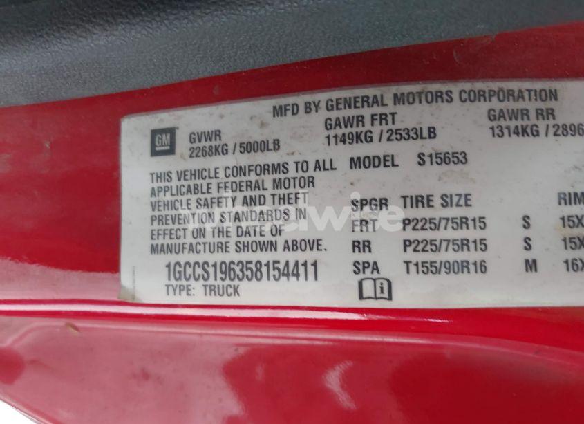 Photo 9 of 2005 Chevrolet Colorado LS (VIN 1GCCS196358154411)