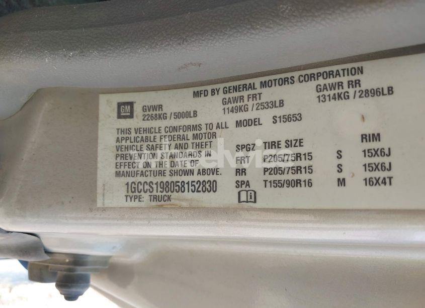 Photo 9 of 2005 Chevrolet Colorado (VIN 1GCCS198058152830)