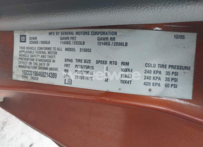 Photo 9 of 2006 Chevrolet Colorado WORK TRUCK (VIN 1GCCS198468214389)