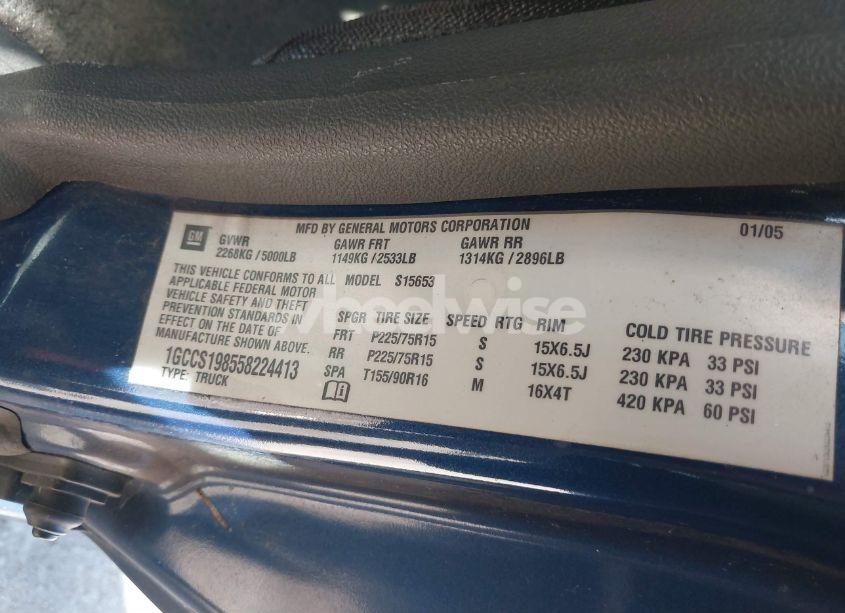 Photo 9 of 2005 Chevrolet Colorado LS (VIN 1GCCS198558224413)