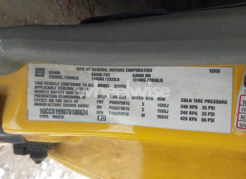 Photo 9 of 2007 Chevrolet Colorado LS (VIN 1GCCS199078180624)