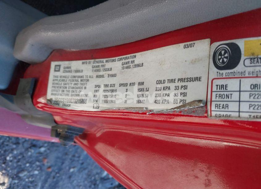 Photo 9 of 2007 Chevrolet Colorado LS (VIN 1GCCS199078215808)