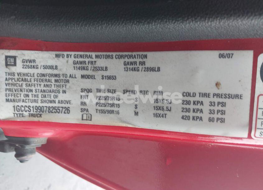 Photo 9 of 2007 Chevrolet Colorado LT (VIN 1GCCS199078255726)