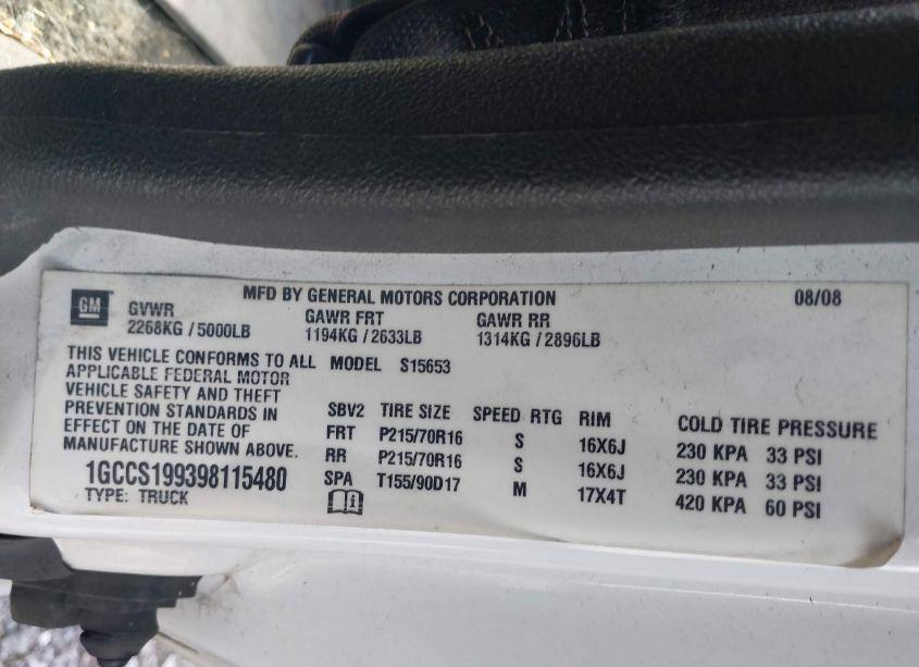 Photo 9 of 2009 Chevrolet Colorado WORK TRUCK (VIN 1GCCS199398115480)