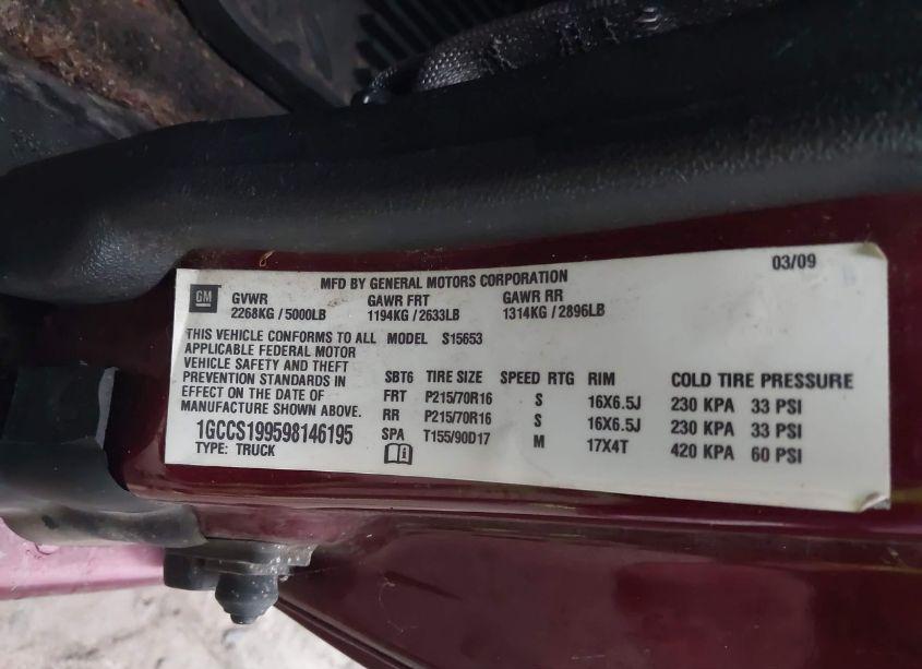 Photo 9 of 2009 Chevrolet Colorado LT (VIN 1GCCS199598146195)