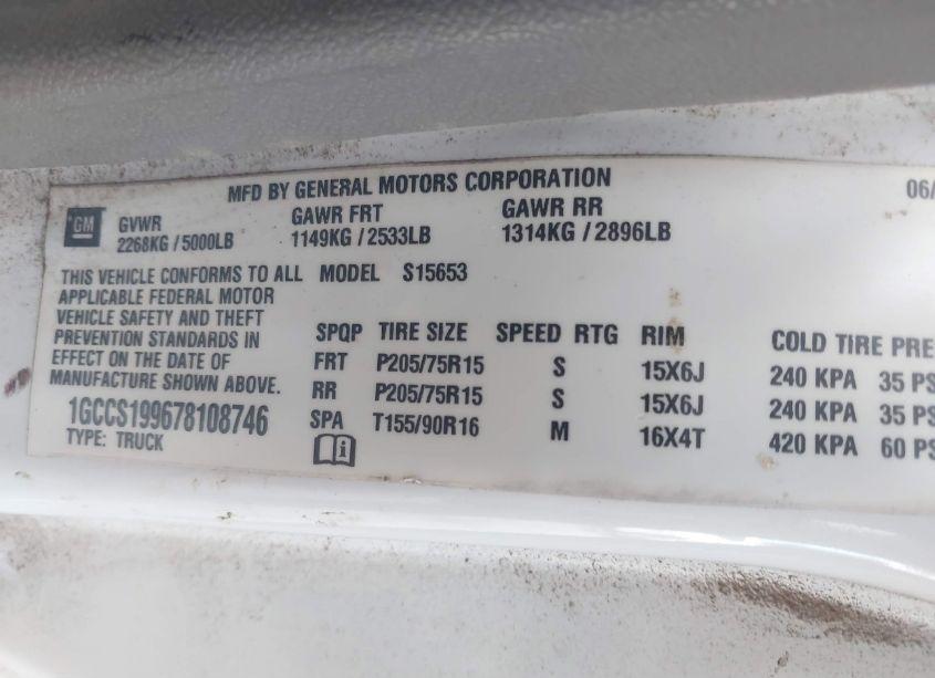 Photo 9 of 2007 Chevrolet Colorado LS (VIN 1GCCS199678108746)