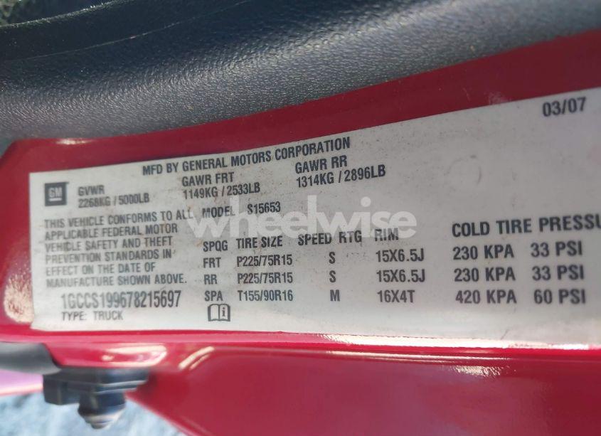 Photo 9 of 2007 Chevrolet Colorado LT (VIN 1GCCS199678215697)