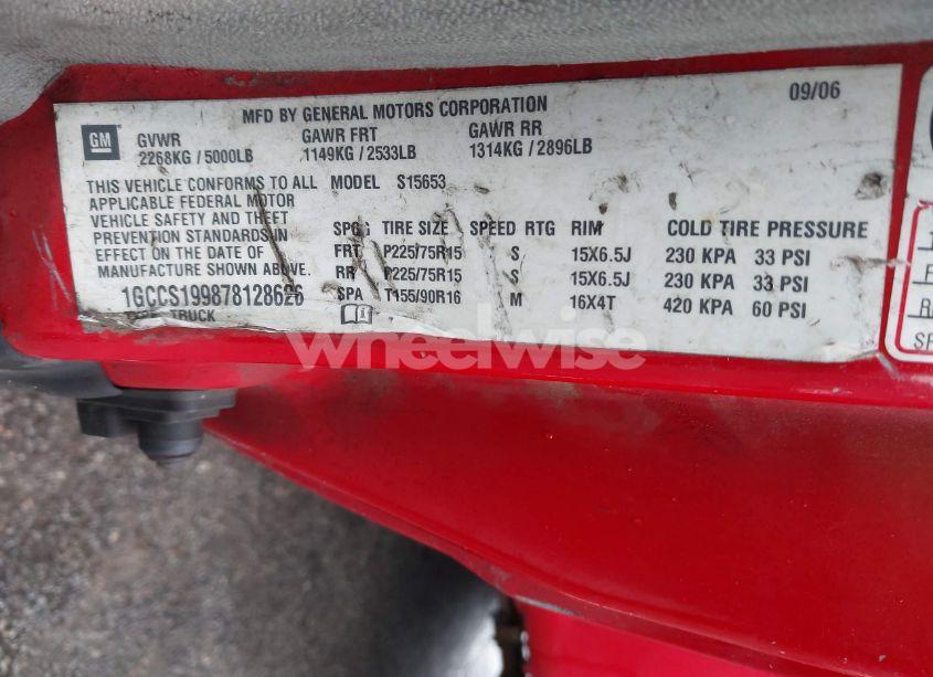 Photo 9 of 2007 Chevrolet Colorado LS (VIN 1GCCS199878128626)