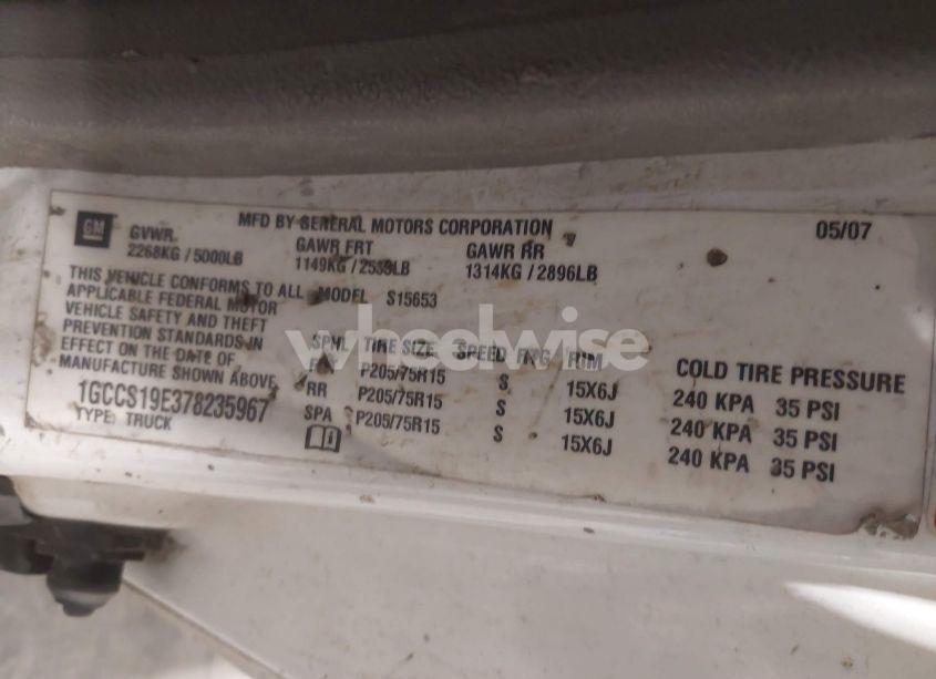 Photo 9 of 2007 Chevrolet Colorado WORK TRUCK (VIN 1GCCS19E378235967)