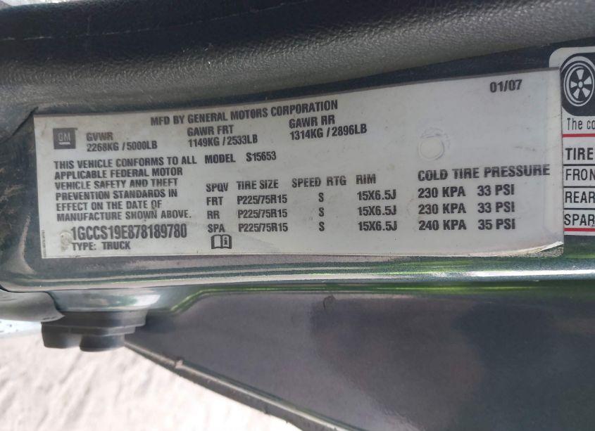 Photo 9 of 2007 Chevrolet Colorado LT (VIN 1GCCS19E878189780)