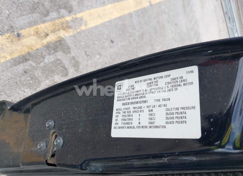 Photo 9 of 1997 Chevrolet S-10 LS SPORTSIDE (VIN 1GCCS19X2V8137981)