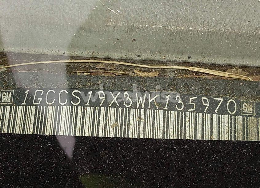 Photo 9 of 1998 Chevrolet S-10 LS FLEETSIDE (VIN 1GCCS19X3WK135970)