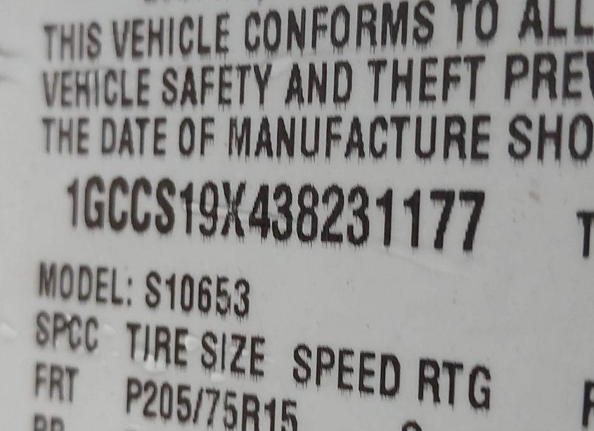 Photo 9 of 2003 Chevrolet S-10 LS (VIN 1GCCS19X438231177)