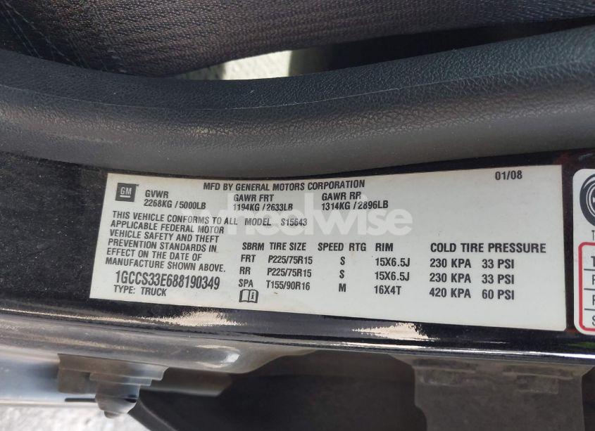 Photo 9 of 2008 Chevrolet Colorado LT (VIN 1GCCS33E688190349)